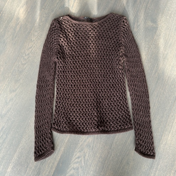 Sisley Brown Knit Sweater. Size 6 - Picture 4 of 5